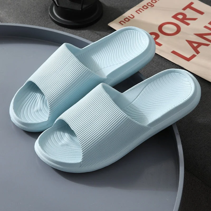 2021 Summer Non-slip Thick Soft Sole Home Bathroom Slippers Women House Platform Flip Flops Outdoor Open Toe Beach Slides Sandal