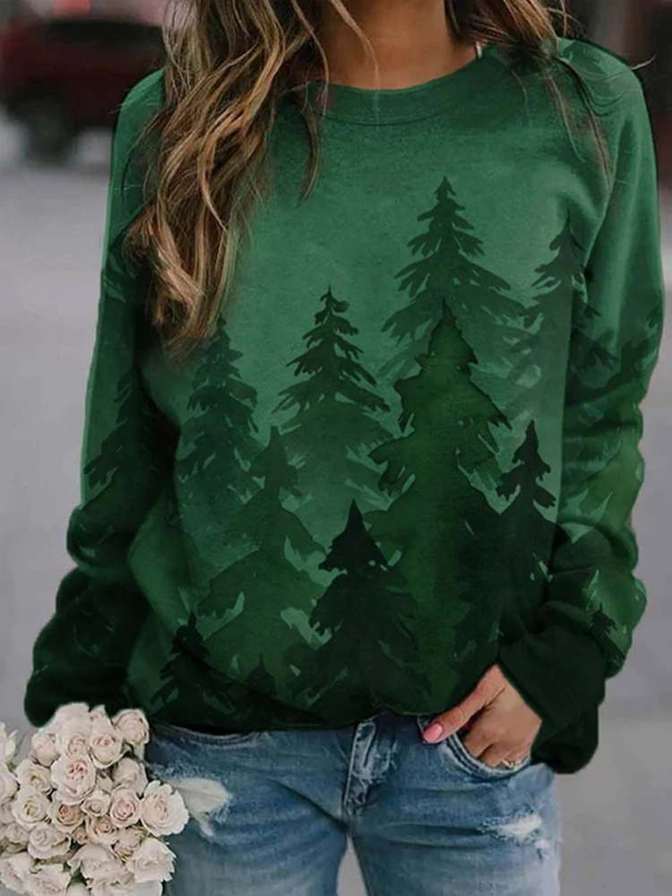 Foggy Forest Art Print Sweatshirt wearshes