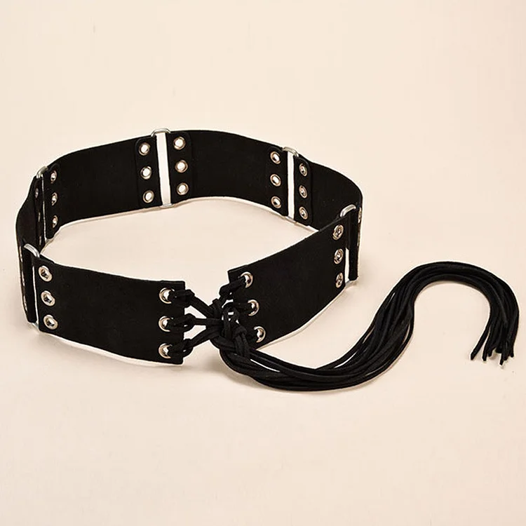 Knotted Belt With Long Tassels