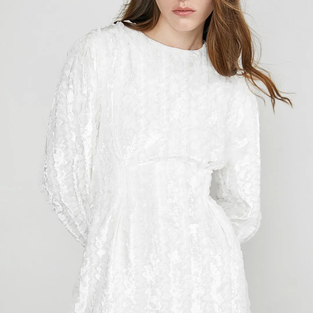 Dalores White Puff Sleeve Mini Dress