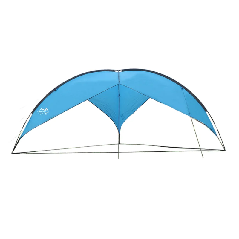 CN1001 - Manufactures Fireproof Wind Out Tarps Portable Camping UV Sun Shelter Aluminum Poles Canvas Sewing Fabric Triangle Awning
