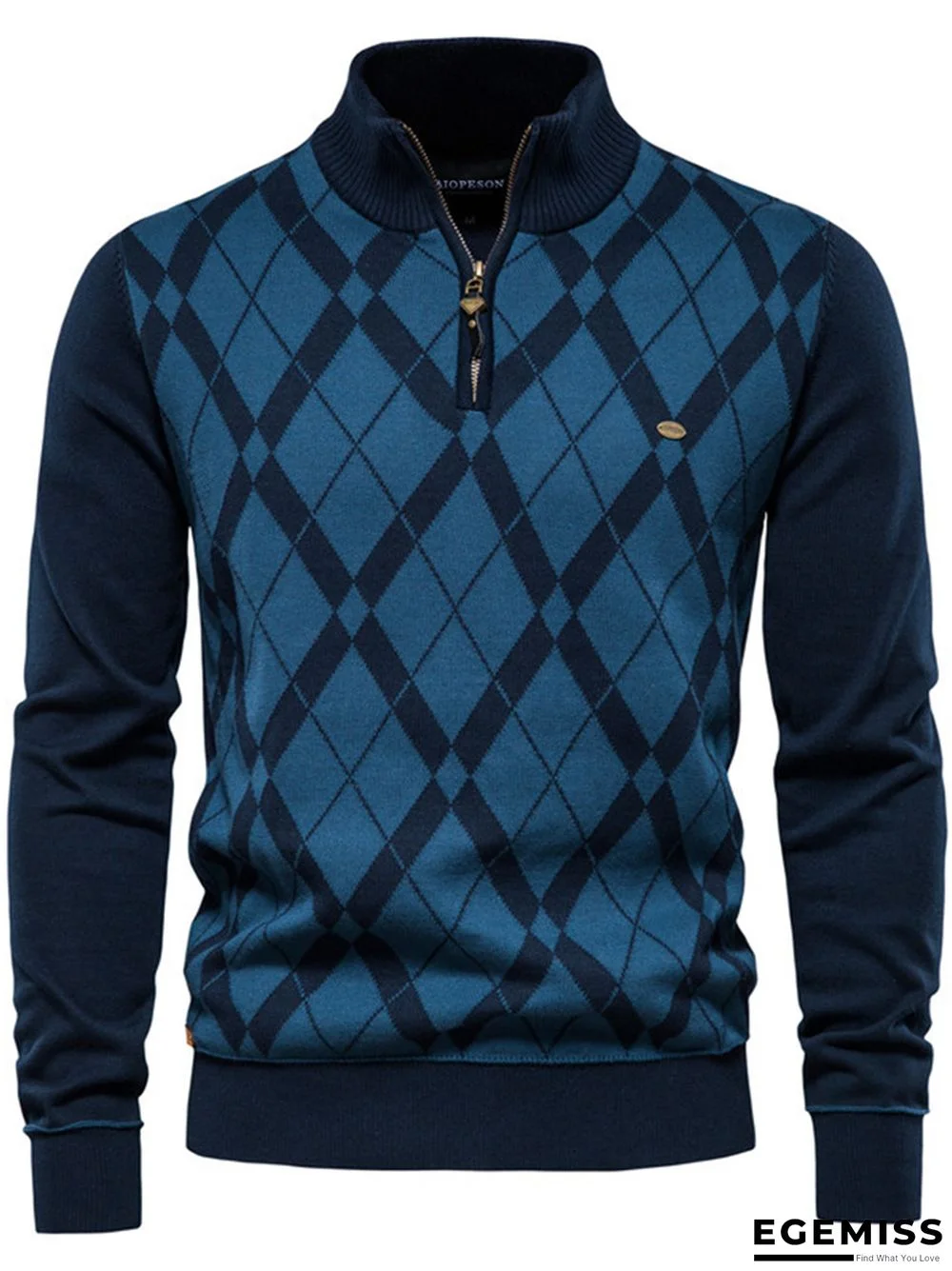 Casual Fashion Half Zipper Long Sleeve Sweater | EGEMISS