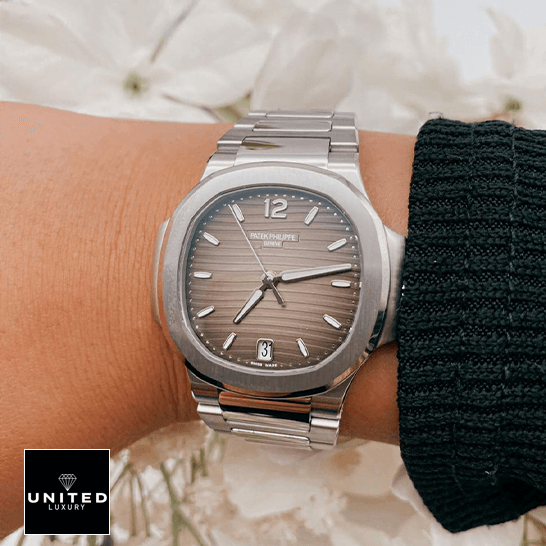 Patek Philippe Nautilus Stainless Steel Grey Dial 71181A-011 Replica on the wrist