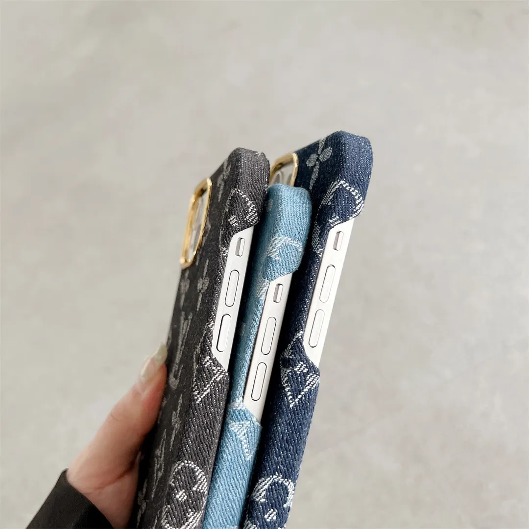 LV Monogram Denim Jacquard Fabric Apple iPhone Case