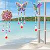 3PCS-3 5D DIY Diamond Painting Wind Chimes Suncatcher Kit Double Sided Diamond Art Kits Suncatcher with Crystal Pendant for Home Wall Window Decor Adults DIY Art Craft
