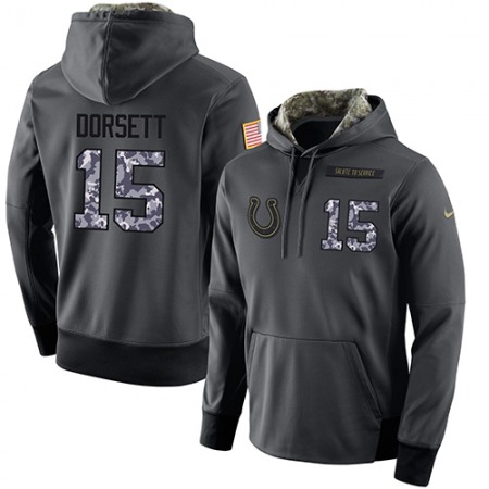 NFL Men's  Indianapolis Colts #15 Phillip Dorsett Stitched Black Anthracite Salute to Service Player Performance Hoodie