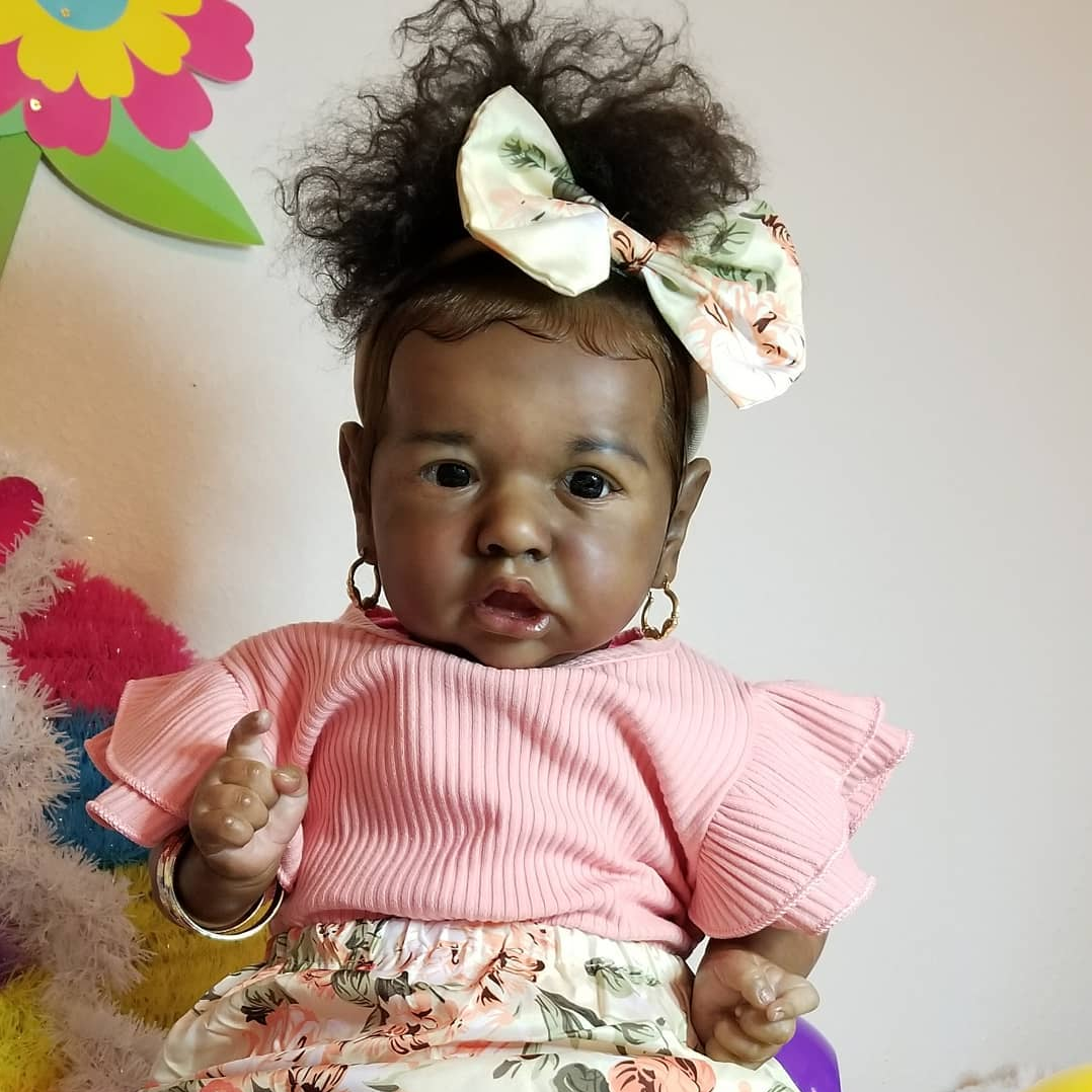 [Black Reborn Girl Dolls] 12" Real Life African American Reborn Baby Doll with Hand Rooted Hair Conway by Creativegiftss® -Creativegiftss® - [product_tag] Creativegiftss.com