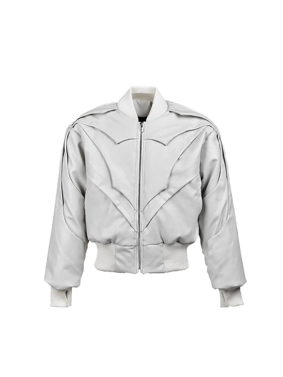 Aonga Spring Autumn Cool Short Matte Distressed Patchwork Pu Leather Bomber Jacket Men Zipper Luxury Designer Clothes 2025 aonga