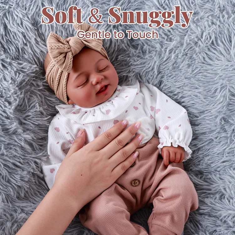 Babeside Sleeping Reborn Baby Eli 17" African American Little Infant Girl Best Gift for Kids