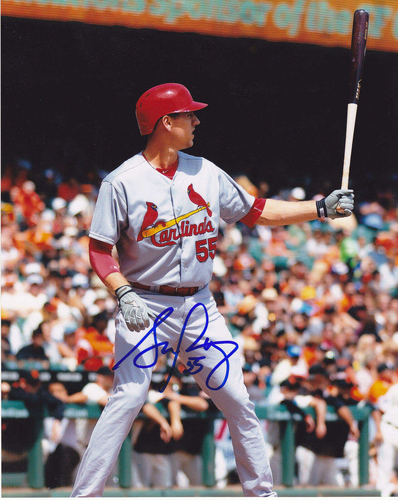 STEPHEN PISCOTTY ST. LOUIS CARDINALS ACTION SIGNED 8x10