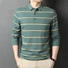 Cotton Striped Polo Shirt [10 Colors]