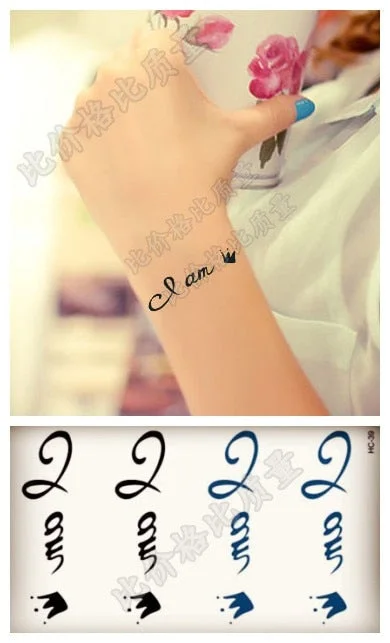 Waterproof Temporary Tattoo Sticker Love Heart Pattern Letters Design Arabic Writing Flash Tatoo Fake Tatto for Woman Men