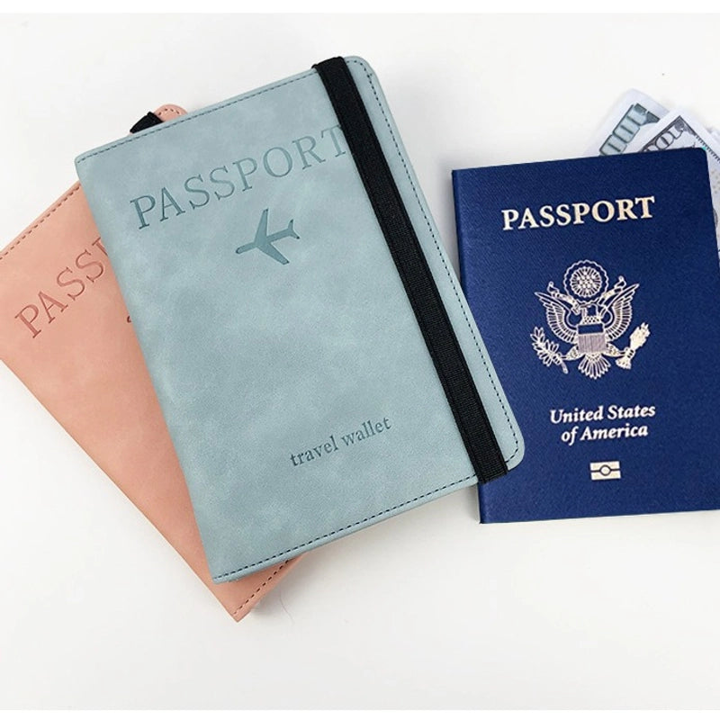 In Stock Color Changing PU Leather Skin Feeling Multi-color Strap Passport Cover Luggage Tag Suit Multi-function Passport Holder Bag4