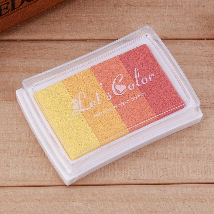 4 Colors Gradient Inkpad DIY Stamp Colored Ink Pad Printing Stationery(3)