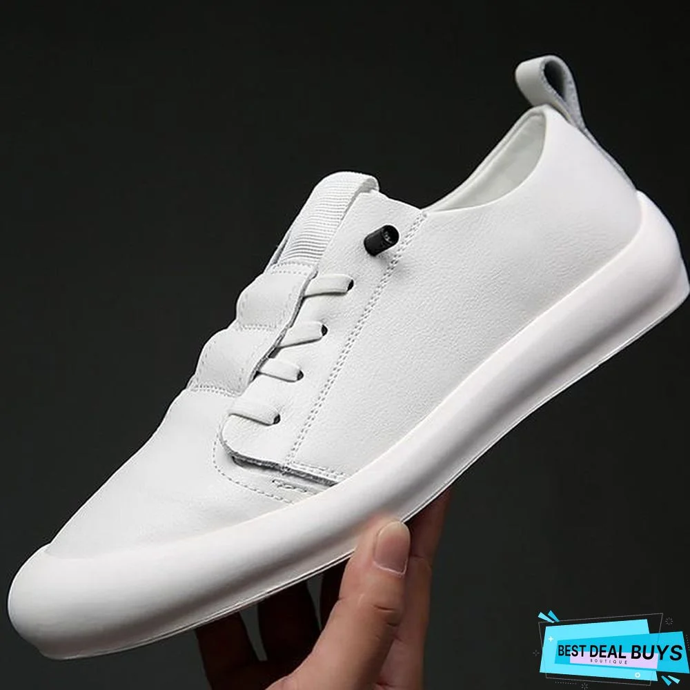 Men's Summer / Fall Daily Trainers / Athletic Shoes Leather White / Black