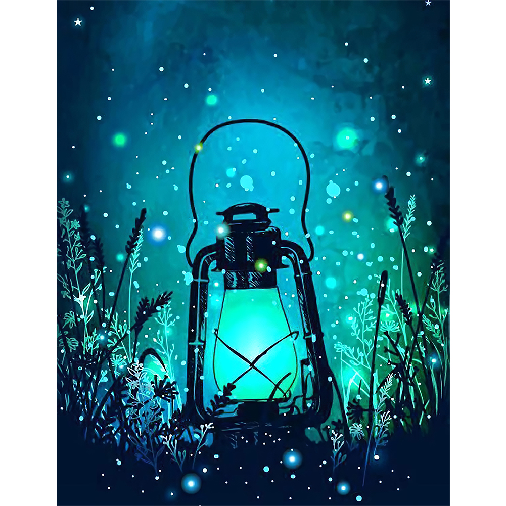 

40*50CM - Round Drill Diamond Painting - Blue Night Light, 501 Original