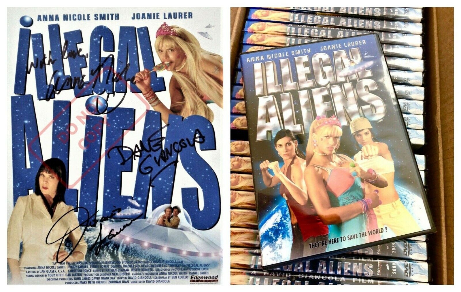 REPRINT 8.5x11 Signed CAST Photo Poster painting Anna Nicole Smith/Chyna Illegal Aliens +New DVD