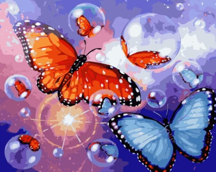 

Butterfly in Bubbles – Paint By Numbers - 40*50CM, 501 Original