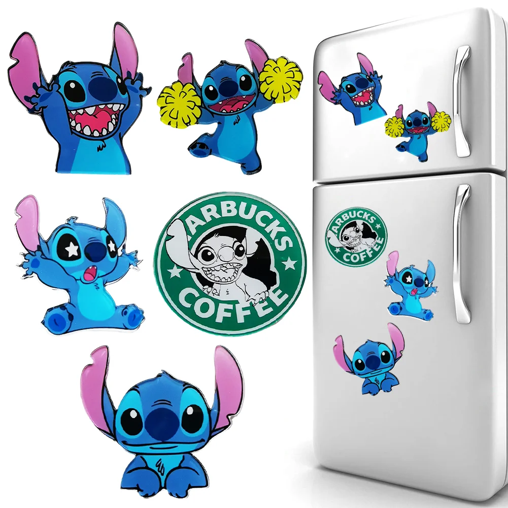 5pcs Stitch Acrylic Refrigerator Magnets Fridge Sticker for Adults Kid(3.5cm)