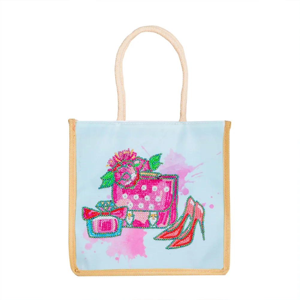 5D Diamond Painting Handbag DIY Shoes Linen Shopping Storage Bags