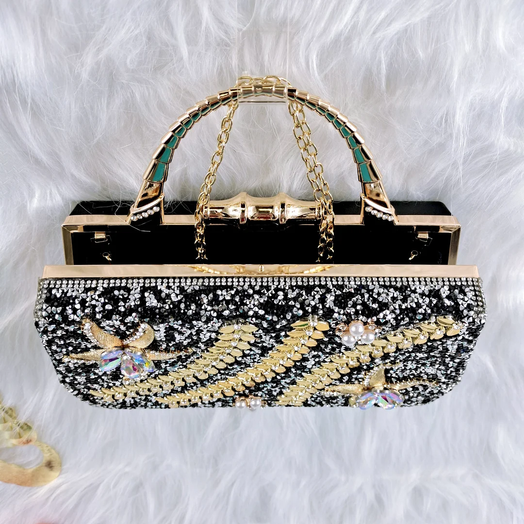 QSGFC Black Color Lightweight Ladies Shoes Royal Wedding Party Shoes And Bag Work Shoes Comfortable Casual Shoes With Handbags