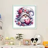(US Only)Gnome Printed Cross Stitch Kit 40x40cm DIY 11CT Thread Art Needlework Home Decor