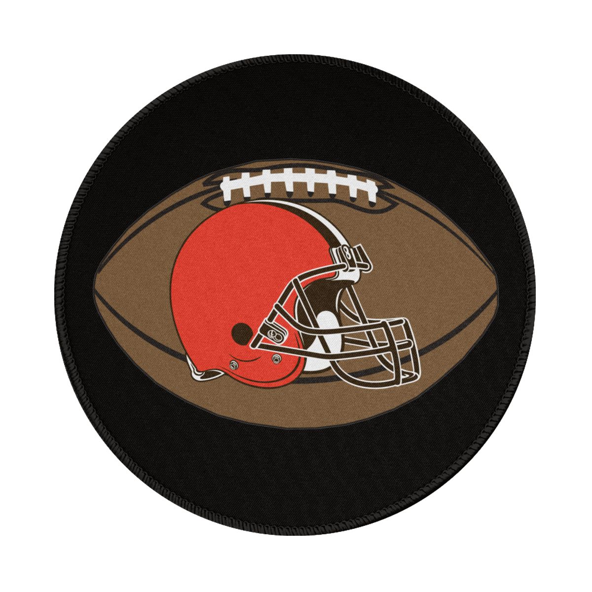 Cleveland Browns Football Waterproof Round Mouse Pad for Wireless Mouse