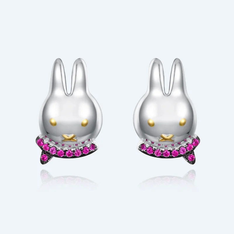 MeWaii® Sterling Silver Earring Bunny Zircon Earrings Silver Jewelry S925 Sterling Silver Earring