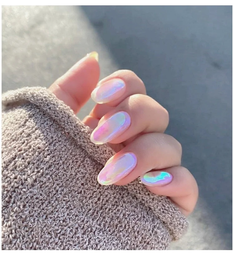 Tetty Aurora Nails Glass Foil Film Sticker Korean Nail Trend Design Manicure Decoration Tool-Nail Inspo