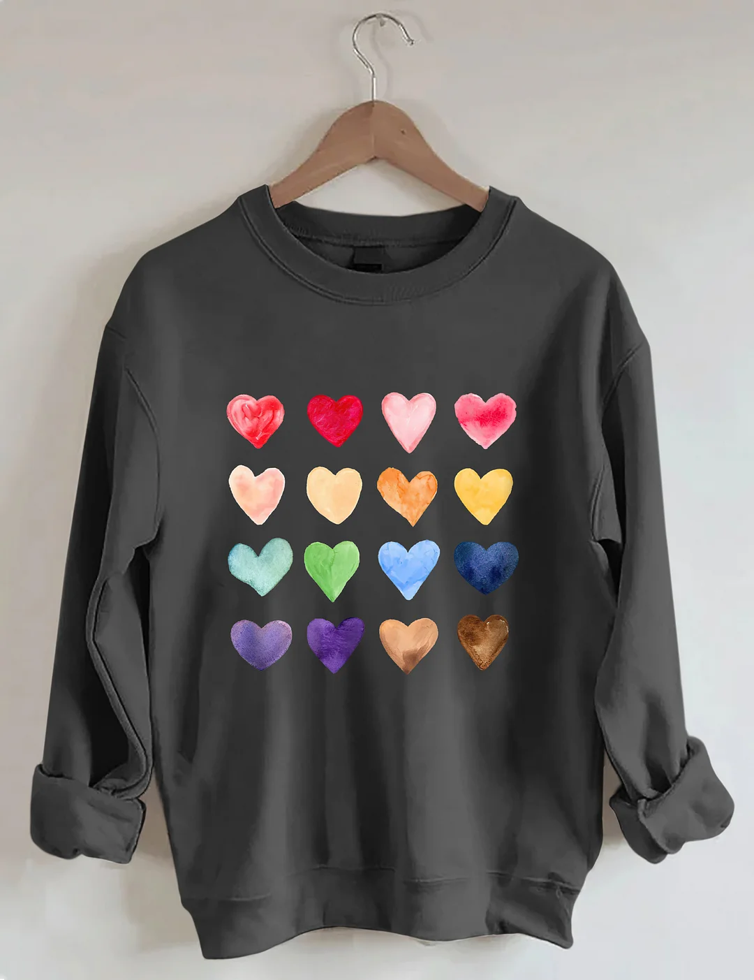 Watercolor Hearts Valentine's Day Sweatshirt