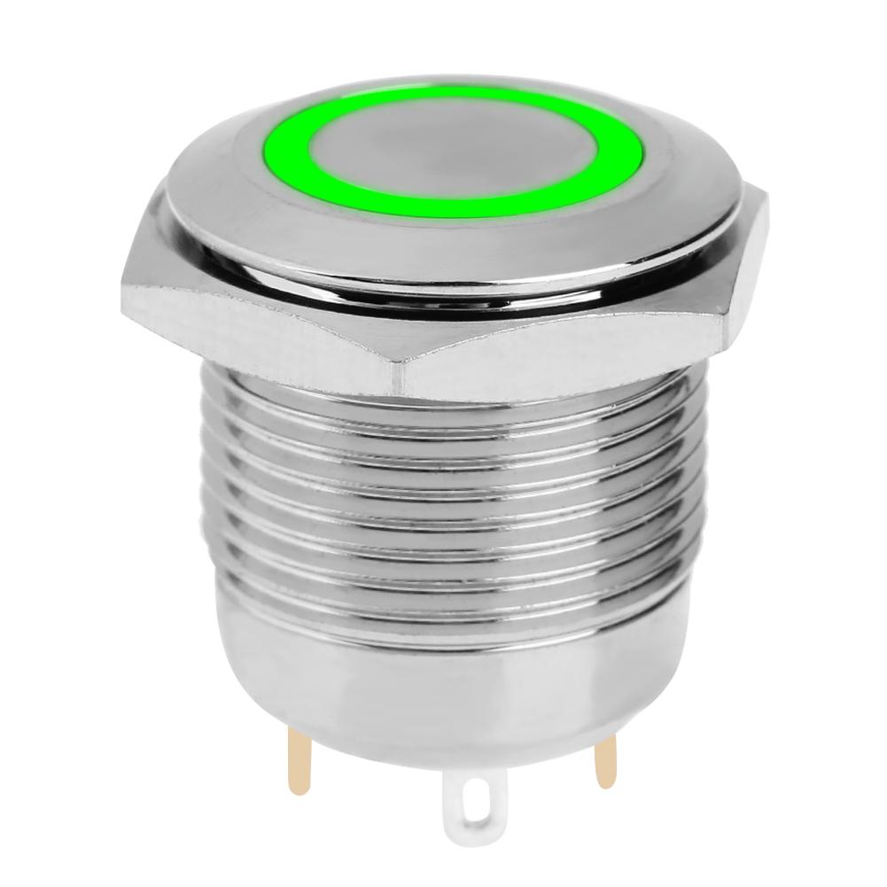 

Waterproof 16mm Self Reset Welding Metal Push Button Switch with LED Lamp, 501 Original