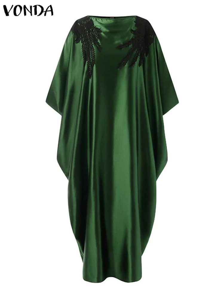 Kaftan Dress Bohemian Printed Sundress 2022 VONDA Women Sexy Sleeveless Party Long Maxi Dress Casual Vestido Robe Longue Femme
