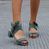 Gioiacombo&trade; Nuovi sandali con tacco alto in pelle con fiocco alla moda da donna