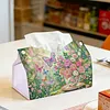 DIY Diamond Art Tissue Box Holder Butterflies and Flowers PULeather Diamond Art Desktop Organizer Resin Rhinestone Storage Organizers Gem Art Home Office Decor Craft Gift for Women