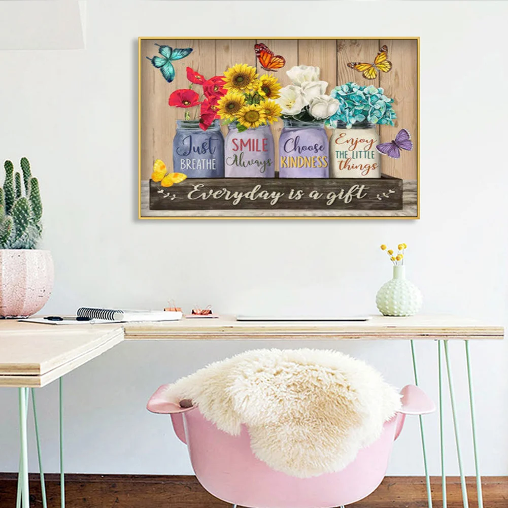 Diamond Painting - Full Round Drill - Flower Saying(50*40cm)