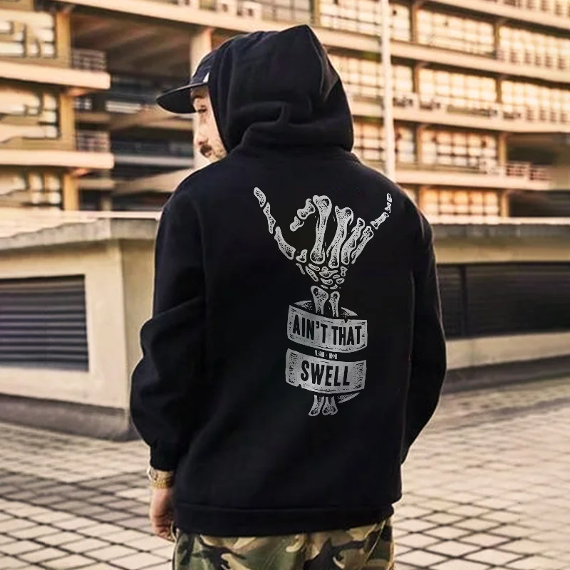 Gesture Ain't That Swell Printed Black Cozy Hoodie - Krazyskull