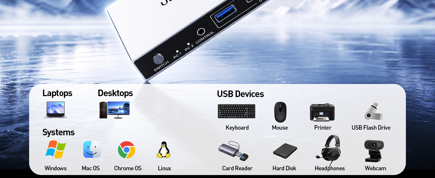 usb switch 2 computer sharing 7 usb devices