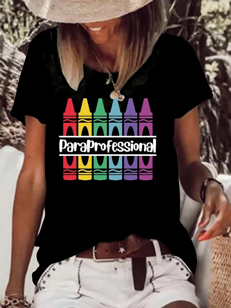 Paraprofessional Back To Schoo Raw Hem Tee