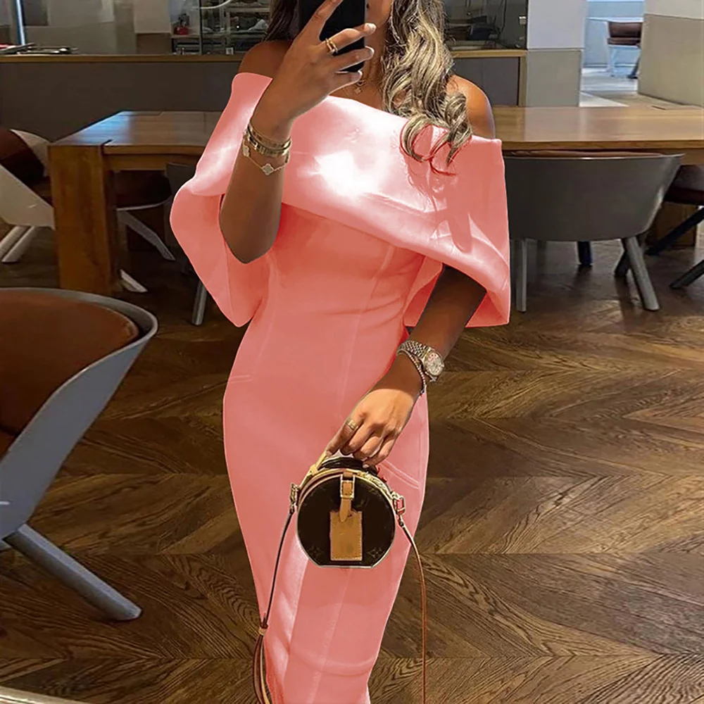 Brownm Brownm New Women's Diagonal Shoulder Print Sexy Bag Buttock Skirt Slim Temperament Dress 661