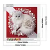 Kit de peinture en perles en forme sp&eacute;ciale pour un chat bricolage en forme de diamant avec cadre cadeau 25x25cm