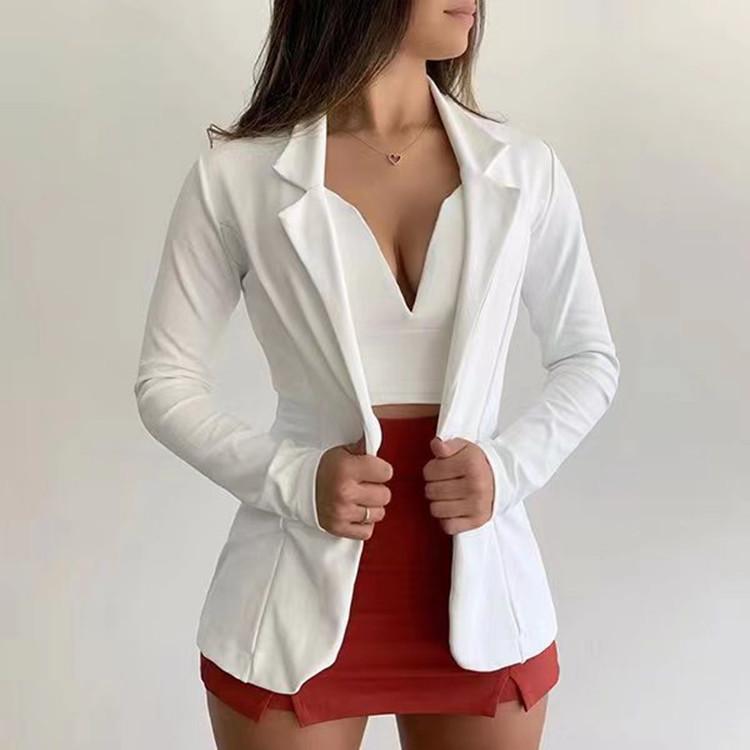 Rotimia Classic Buttons Fashion Solid Color Slim Blazer