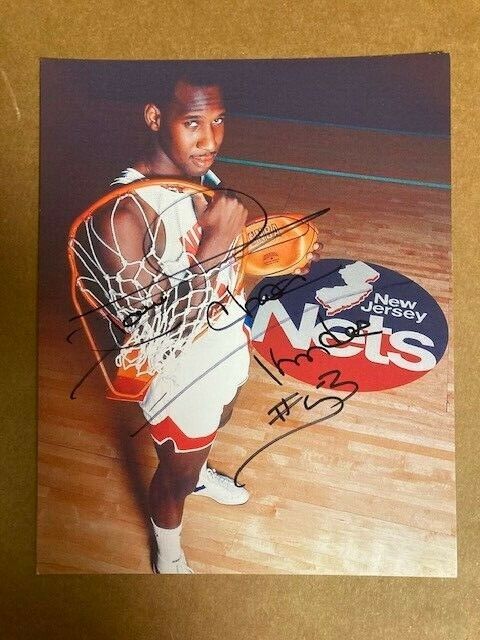 Darryl Dawkins New Jersey Nets/76ers Autographed Action Photo Poster painting 8x10 with COA