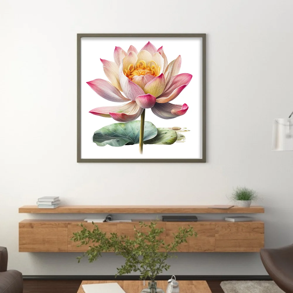 DIY Stamped Cross Stitch 11CT Full Embroidery 40*40cm - Lotus