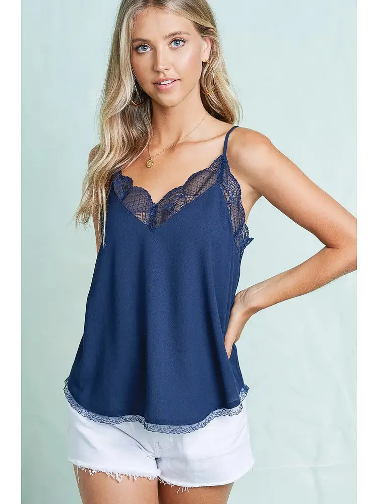 Low Light Satin Lace Top