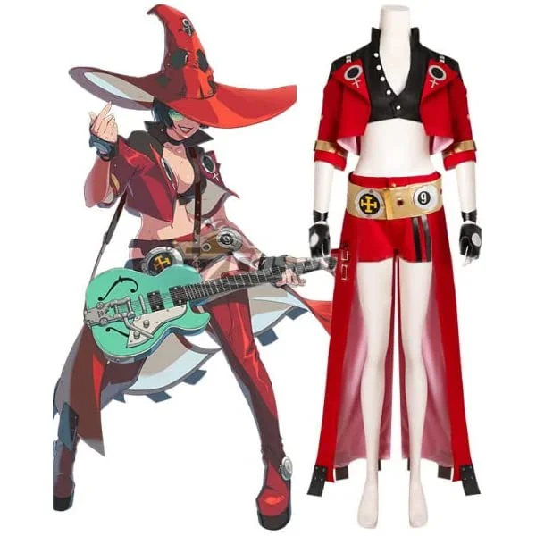 Guilty Gear Strive I-No Cosplay Costume Halloween Outfit 3X-Large Red