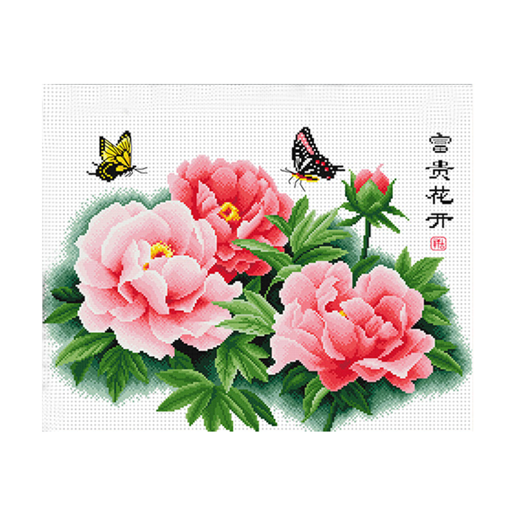 

Bright Flowers - 11CT Stamped Cross Stitch - 63*47CM, 501 Original