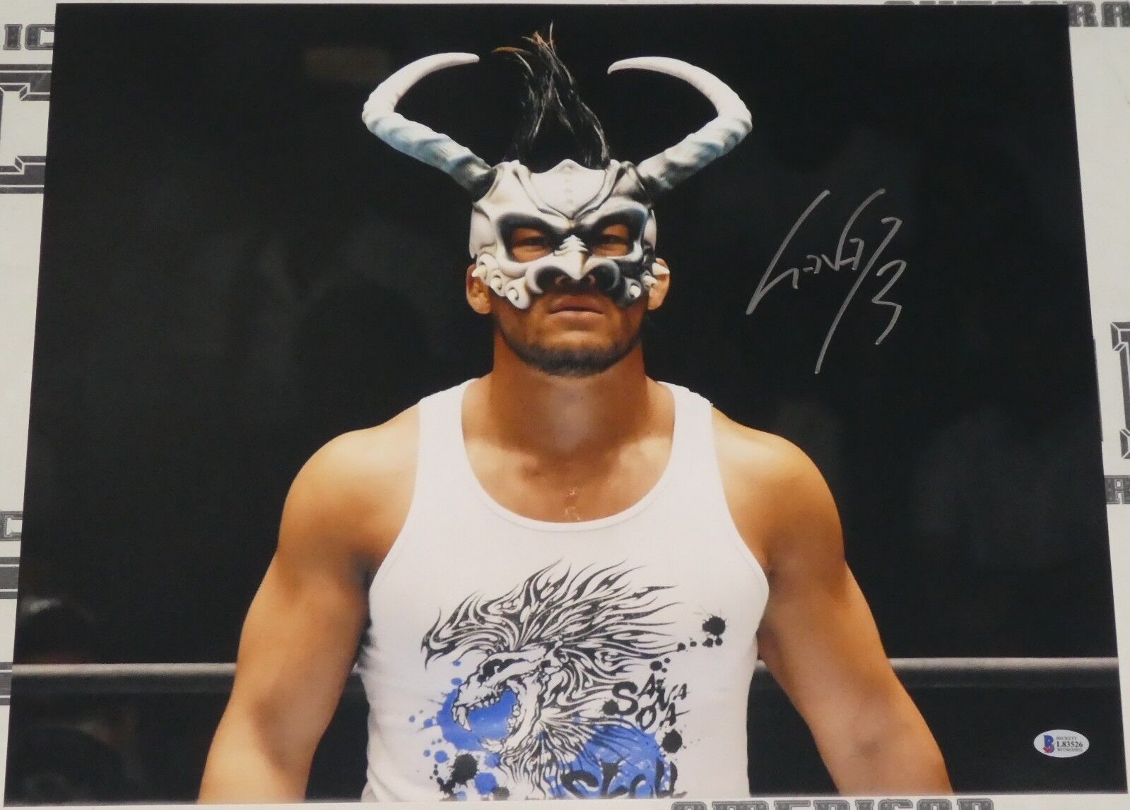 Sanada Signed 16x20 Photo Poster painting BAS Beckett COA New Japan Pro Wrestling LIJ Autograph