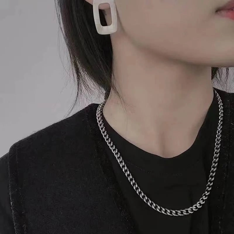 Fashion Solid Color Stainless Steel Plating Unisex Necklace