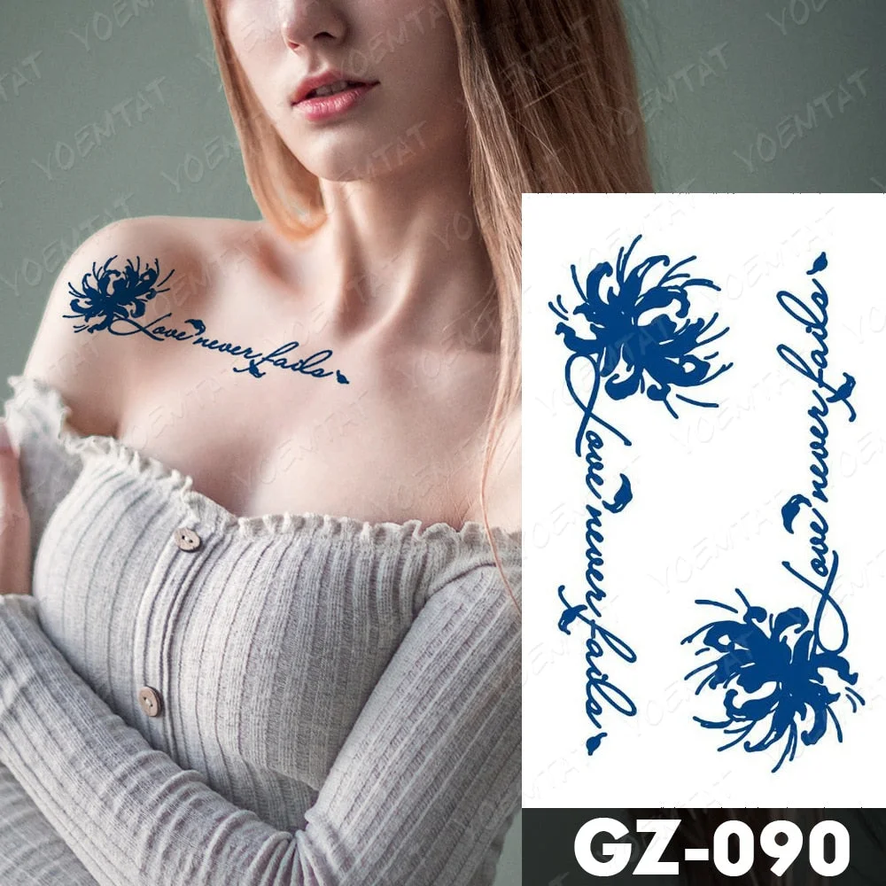 Juice Lasting Waterproof Temporary Tattoo Stickers Lotus Totem Flower Mandala Flash Tattoos Ink Fatima Hand Body Art Fake Tatto