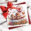 6Pcs Valentines Day Dinosaur Diamond Painting Greeting Card